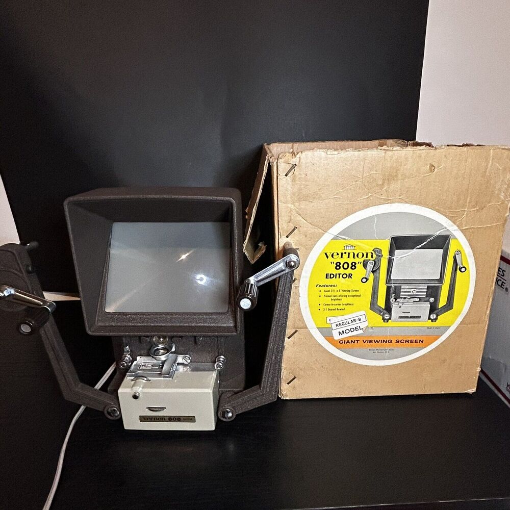 Vintage Vernon 808 8mm movie editor film giant viewing screen. Never Used?